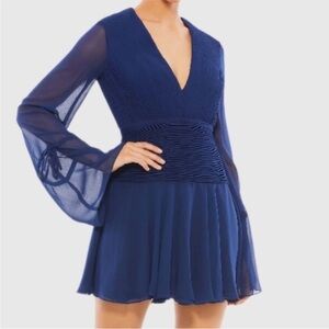 Ieena Mac Duggal Navy Chiffon dress